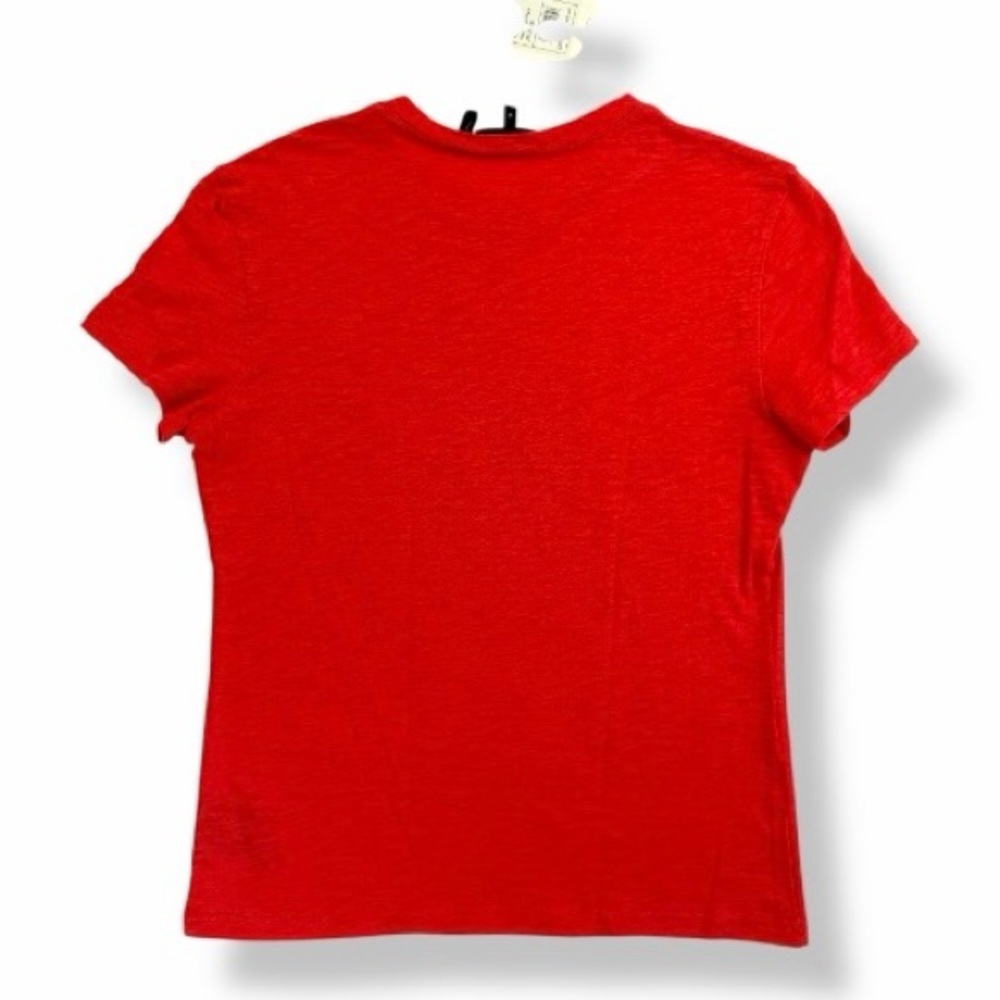 THEORY Tiny Tee Short Sleeve Slub Crewneck in Poppy Red Size Medium (NWT) - Picture 4 of 8